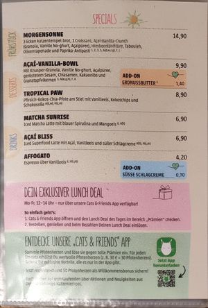 Specials Breakfast, Desserts and Drinks at Katzentempel in Cologne