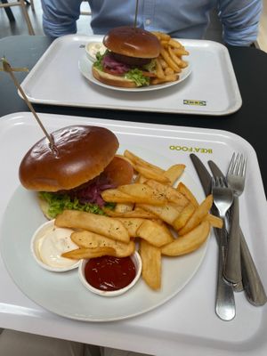 Vegan burgers at IKEA in Copenhagen
