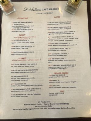 Vegan and vegetarian  at Le Salbuen Cafe Market in Montclair