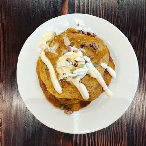 pumpkin pancakes at Timeless Coffee Roasters and Bakery in Oakland