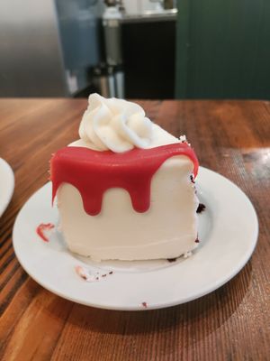 Red velvet #Veganuary at Timeless Coffee Roasters and Bakery in Oakland