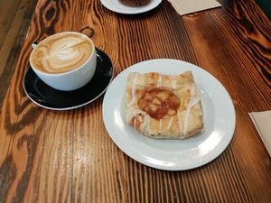 Apple danish and peppermint mocha at Timeless Coffee Roasters and Bakery in Oakland