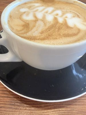 Soy latte   at Timeless Coffee Roasters and Bakery in Oakland