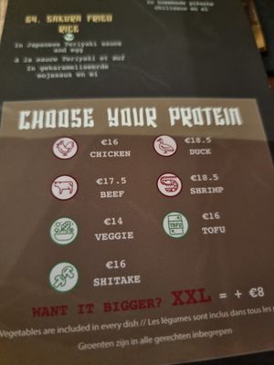Part of menu at Better than Hungry in Brussels