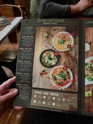 Example of menu page - choose your protein at Better than Hungry in Brussels