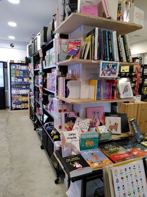 Books and puzzles at Aujourd'hui Demain Concept Store in Paris