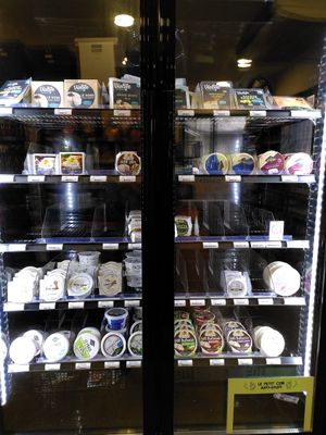 Vegan cheeses at Aujourd'hui Demain Concept Store in Paris