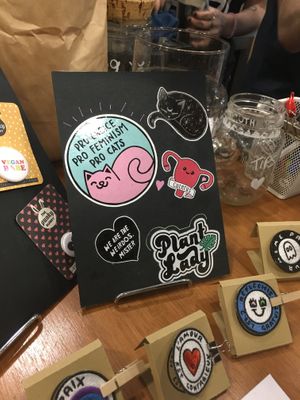 Stickers and patch  at Aujourd'hui Demain Concept Store in Paris