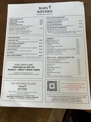   at Main Kitchen Cafe in Granada Hills