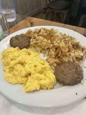 Beyond sausage, hashbrowns, Just Egg  at Seven Mile Cafe in Denton