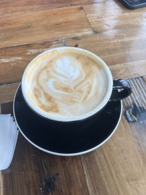 Cafe latte with soy milkk  at Seven Mile Cafe in Denton