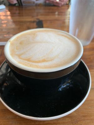Oat vanilla latte at Seven Mile Cafe in Denton