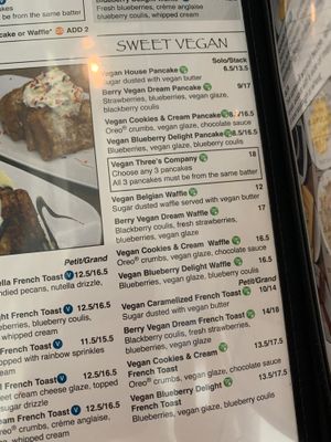 Sweet vegan menu options  at Seven Mile Cafe in Denton