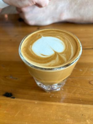 Oat milk cortado  at Seven Mile Cafe in Denton