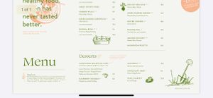 Dessert menu  at The Green Garden in Salzburg