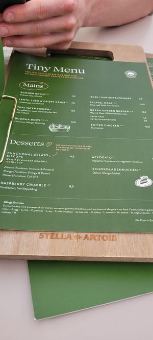 Lunch menu at The Green Garden in Salzburg