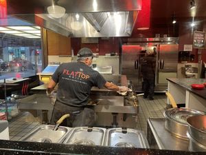 Cooking about to begin   at Flat Top Grill - The Loop in Chicago