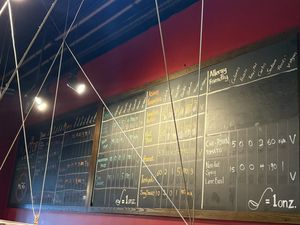 Clearly marked sauces board   at Flat Top Grill - The Loop in Chicago