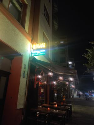 Outside of the restaurant at Golden Ginkgo  in Berlin