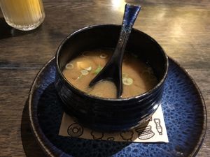 Shiitake soup   at Golden Ginkgo  in Berlin
