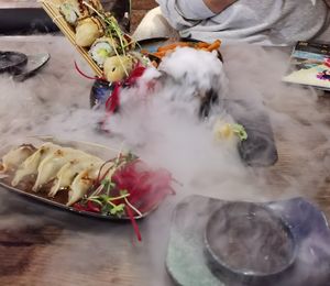 Show effect with smoke 😮 at Golden Ginkgo  in Berlin