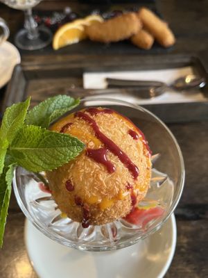 Ice cream in coconut dough  at Golden Ginkgo  in Berlin