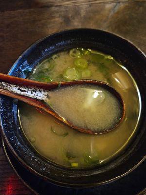 Miso soup at Golden Ginkgo  in Berlin