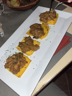 Polenta con champis  at Boccon del Prete in Siena