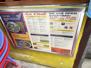 Menu  at An Choi in Hong Kong Island