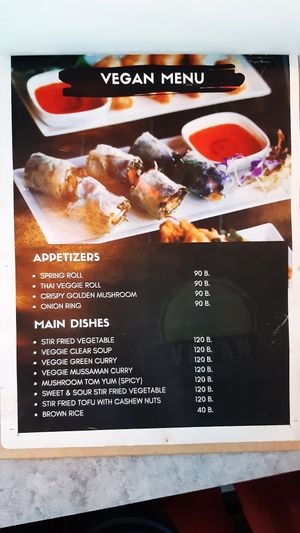 Non raw vegan menu at Atsumi Raw Cafe in Phuket