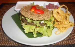 Atsumi Raw Cafe - yucky burger at Atsumi Raw Cafe in Phuket