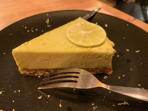 Special raw vegan avocado key lime pie at Atsumi Raw Cafe in Phuket