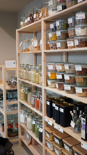 Spices, pasta, nuts, tea, seeds, grains. at Kolibri in Soenderborg