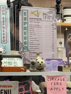 Espresso menu  at Hot Cat  in Baguio City