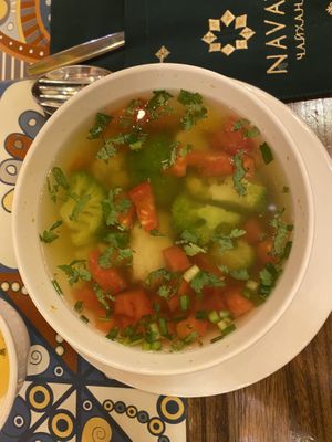 Vegetarian soup  at Navat in Almaty