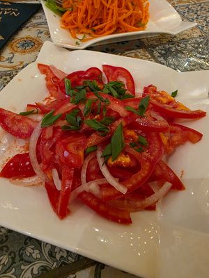 Tomato salad at Navat in Almaty
