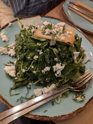 Spinach "salad" at Los V in Athens