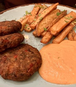 Eggplant patties  at Los V in Athens