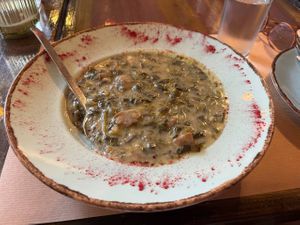 Fricassee with mushrooms at Los V in Athens