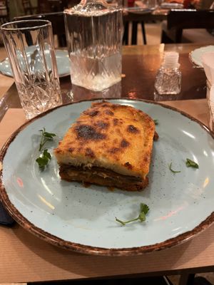Vegan moussaka  at Los V in Athens