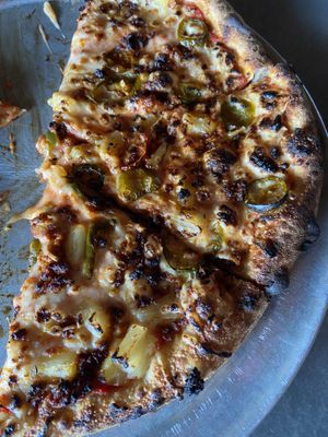 Maui wowie vegan pizzaa  at Ballard Beer Box in Seattle