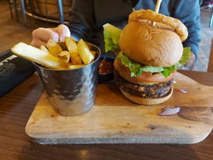 Vegan burger at The Chlachain Inn in Mallaig