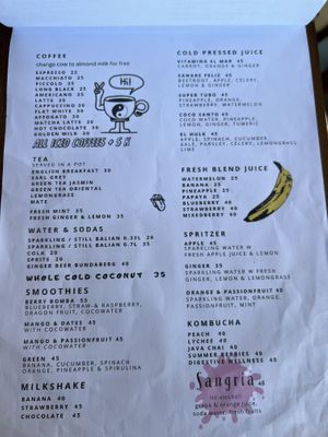 menu  at Vida Loca in Ungasan