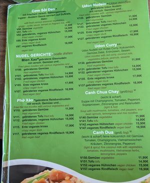 Vegetarian menu page 2 at Aroma in Essen