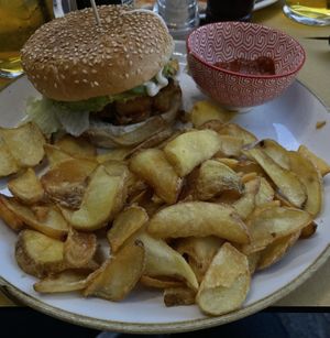 Vegan Burger with Fries   at Cin Cin  in Milan