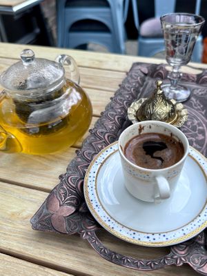 Turkish Coffee and Green Tea at Artelesi in Horsham