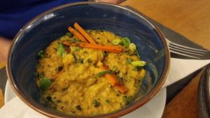 Coconut Dahl at Tafarn Pencei Cafe Bar in Porthmadog