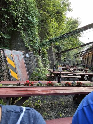 Back side of outdoor patio area  at Saint Paul Brewing in St Paul