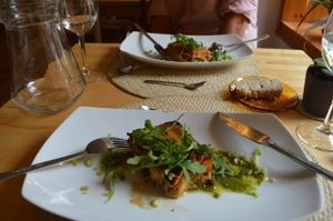 Vegan lasagna at Masala Natural in Burgos