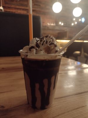 Vegan, PB , chocolate, soy ice cream with coconut whipped cream, WONDERFUL at Big Orange in Little Rock